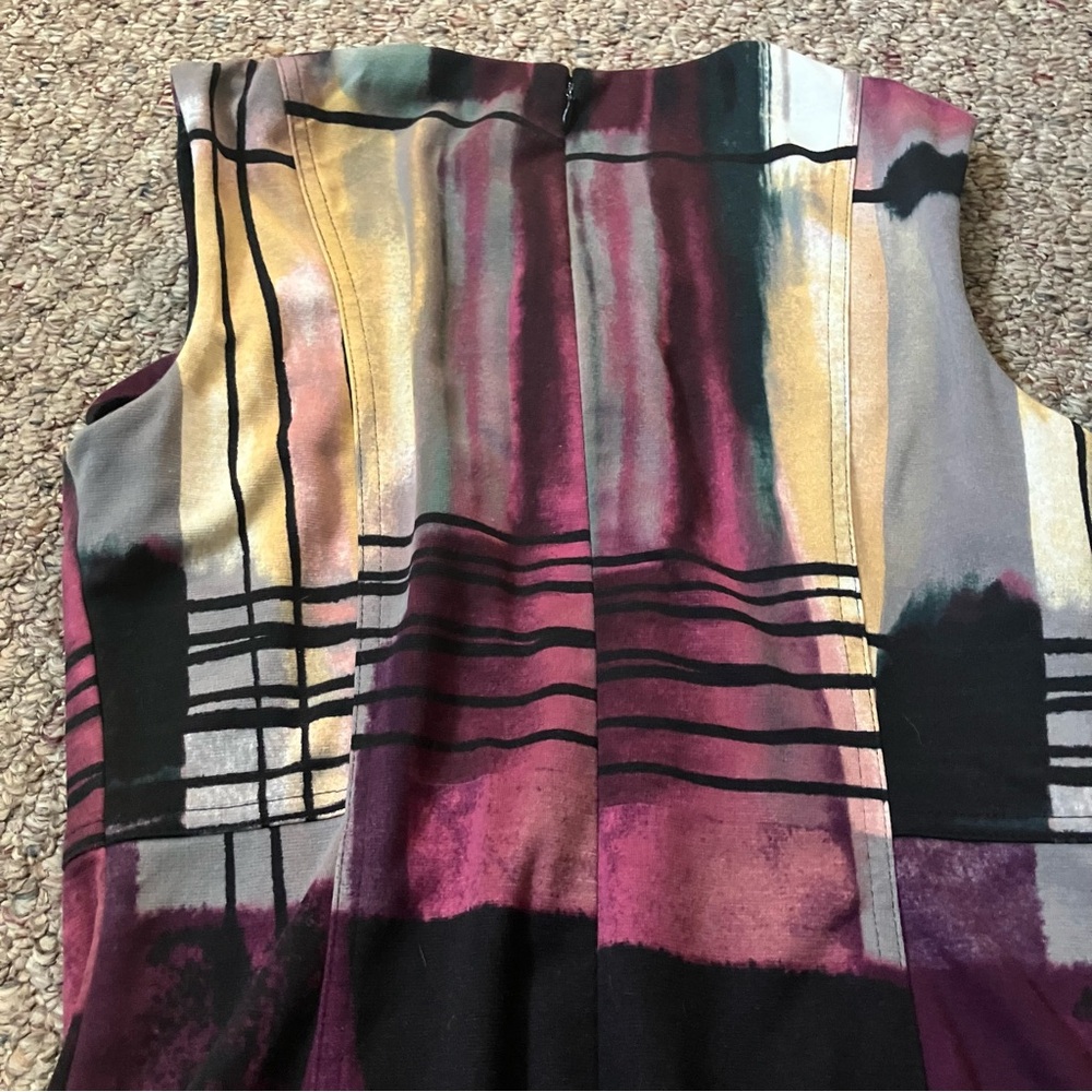 Calvin Klein Sheath Dress Womens Watercolor Geometric Career Professional Office - Picture 14 of 15